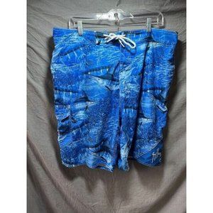 Suy Harvey Shorts‎ Mens 36 Blue Tropical Drawstring Surfing Men.